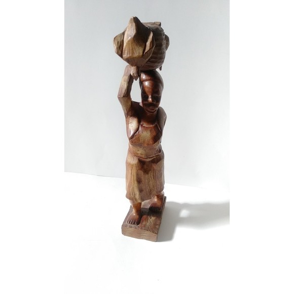 Hand Carved Wood African Sculpture 15 